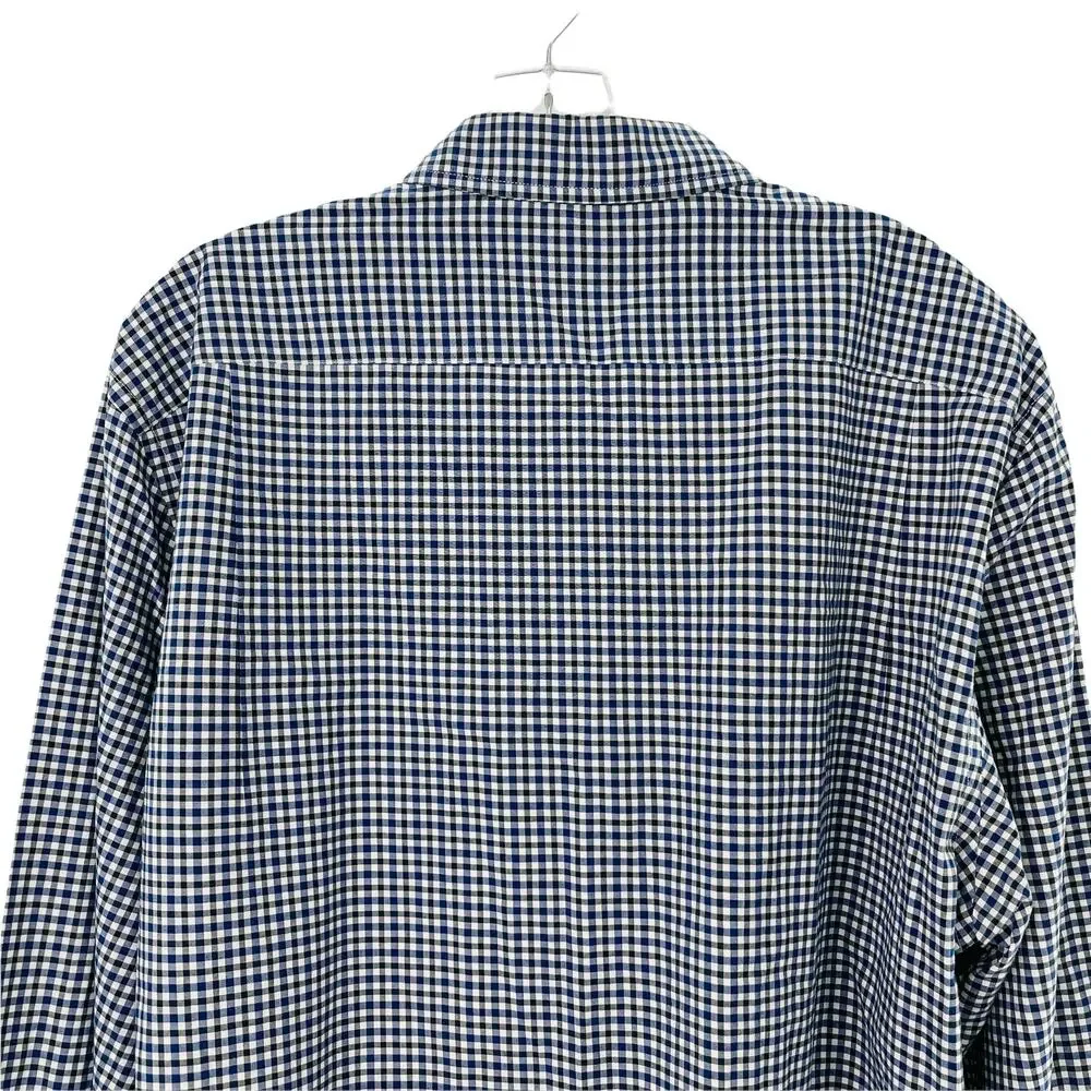 J.CREW Black Blue Check Shirt Long Sleeve Button Down Casual Men's XL 17-17 1/2